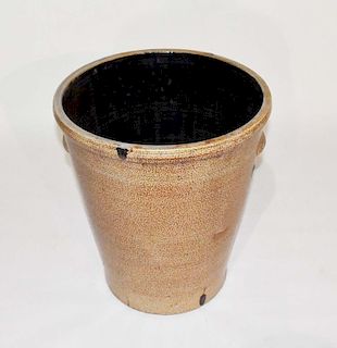 Large stoneware crock with applied handles