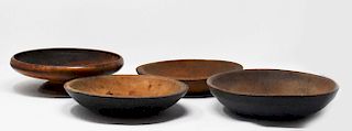 4 wooden bowls