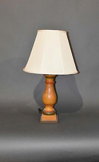 Decorated wooden column lamp Gus Knapp