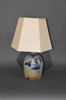 Cobalt decorated 2-gallon jug/ lamp