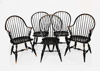 Set of 5 Windsor chairs