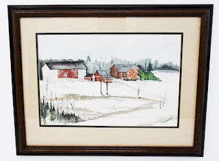 Garth's Auction barn Connie Hoffman Watercolor