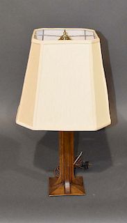 Oak, arts & crafts lamp