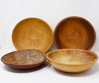 4 wooden butter bowls