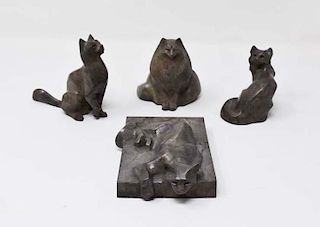 4 signed Rosetta limited edition bronze cats