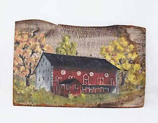 Painting of Garth's auction barn