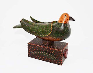 Don Noyles Carved wooden & decorated bird