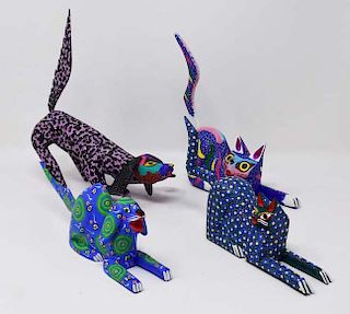 4 Oaxaca Mexico decorated wooden animals