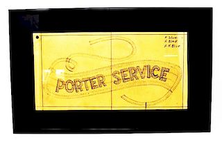 Spenserian type pencil drawing "Porter Service"