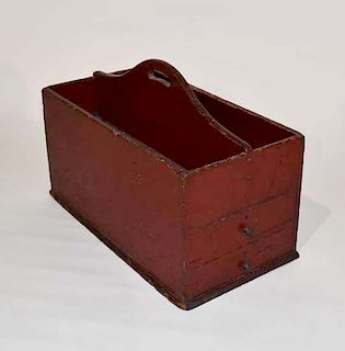 Two drawer tool caddy in red paint