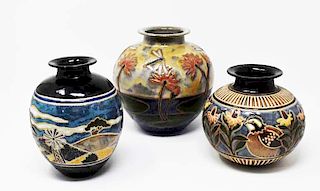 3 Cathra-Anne Barker vases