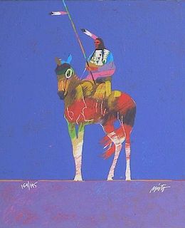 "Man Riding Pony" Limited Edition Print by John Nieto