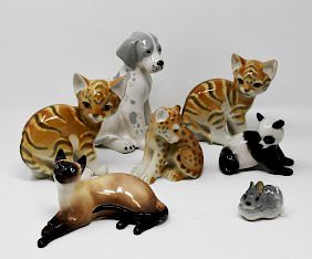 7 porcelain animal figures