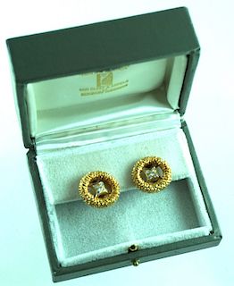 Van Cleef Arpels 18K Gold Diamond VCA Earrings