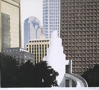 Dallas Skyline, Limited Edition Print by Richard Haas
