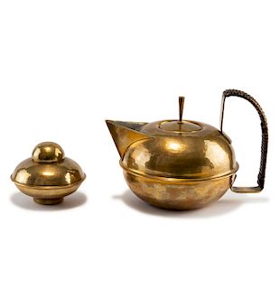 Teapot and tea caddy, c1930