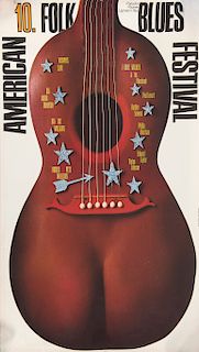 10th Armican Folk Blues Festival' poster, 1972
