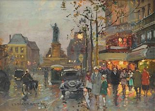 ÉDOUARD CORTÈS (French 1882-1969) A PAINTING, "Paris Street Scene,"