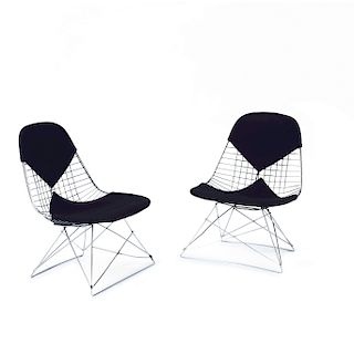 Two 'Wire mesh' chairs on 'LKR base', 1951