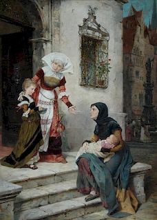 GERMAN SCHOOL (19th Century) A PAINTING, "The Gift,"