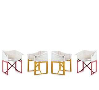 Four '4820' folding chairs, 1979