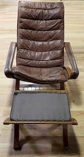 MIDCENTURY. Danish Modern Lounge Chair # Ottoman
