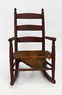 Early Childs Rocker in Old Red Paint