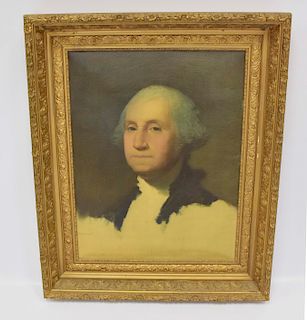 George Washington Oil Painting in Ornate Frame