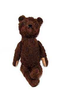 Early 12" Brown Mohair Jointed Teddy Bear