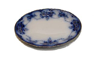 Alfred Meakin Gold Decorated 14" Flow Blue Platter