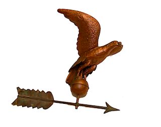 Early 1800's Copper Eagle Weather Vane