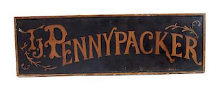 Early Painted PennyPacker Tin Sign