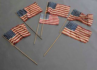 6 Early IOOF American 48 Star Parade Flags