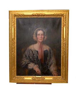 1864 Isabella Stewart Oil on Canvas Portrait Ornate