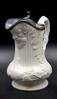 Parianware Lidded Figural Pitcher