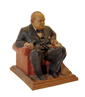 Winston Churchill Tom Clark Statue Artist Signed
