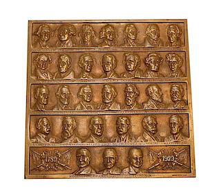 1789-1929 American Presidents Newman Bronze Plaque