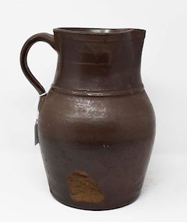 Early Brown Stoneware Shaped Jug