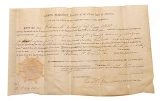 1813 James Madison Land Sale Edward Tiffin Commissioner