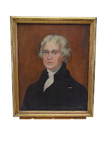 President Thomas Jefferson Oil on Canvas Portrait