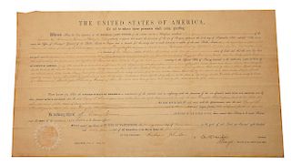 1865 President Andrew Johnson Civil War Land Patent