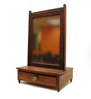 1800's Mahogany Vanity Mirror Shaving Stand with Drawer