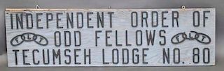IOOF Tecumseh Lodge No. 80 Wooden Sign