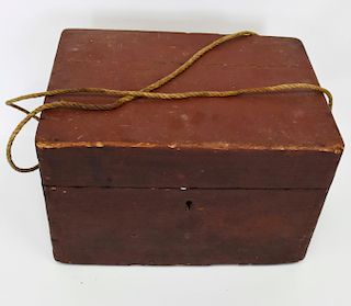 1800's Primitive Wooden Dove Tailed Tool Box