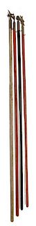 4 IOOF Painted Wooden Ceremonial Staffs