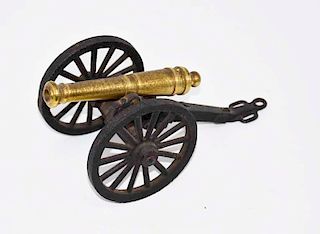 Cast Iron and Brass Toy Cannon. MCF 00 1/3 . 