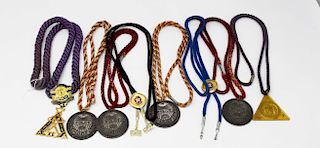 8 IOOF Regalia Necklaces with Badges