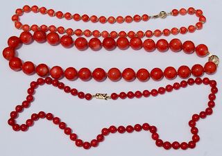 JEWELRY. Grouping of (3) Assorted Coral and 14kt