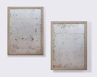 PAIR OF FRENCH GREY PAINTED MIRRORS