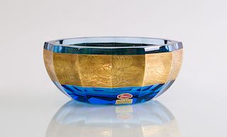 MOSERS GILT-DECORATED GLASS BOWL